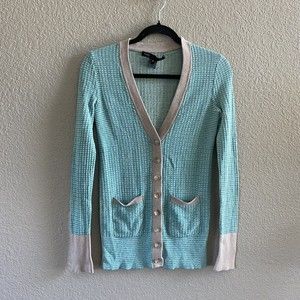 Marc by Marc Jacobs Cardigan Sweater Silk Cashmere Turquoise Button Up XS